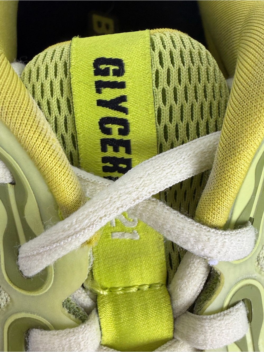 Brooks Glycerin 21 running shoes in vibrant Lovebird Pale Yellow men’s size 10.5 - Picture 12 of 13